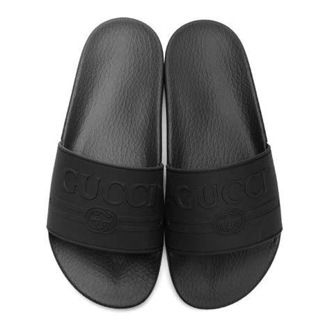 gucci pool slides black|gucci pool slides women's.